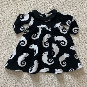 Quinn and Fox Dress Fleece Black White Chameleon